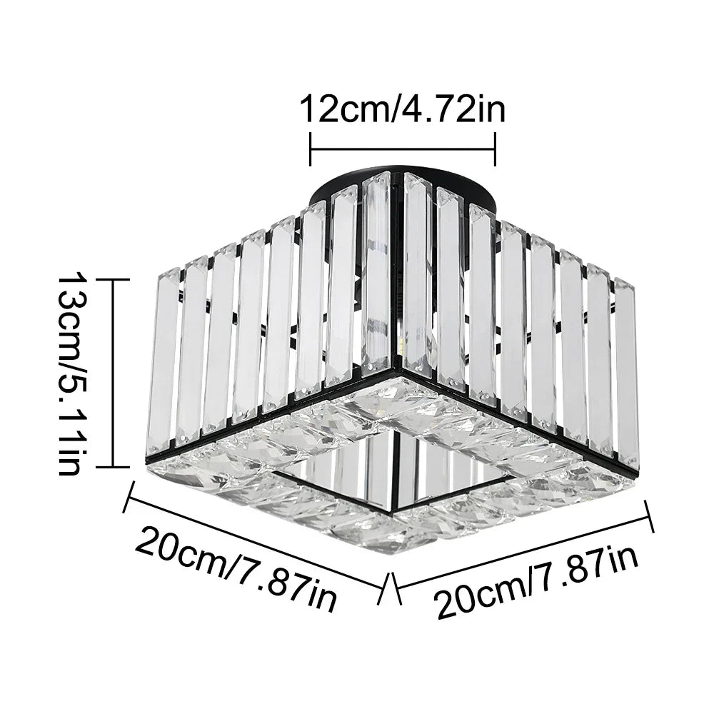 Modern Crystal Ceiling Light Flush Mount Ceiling Chandeliers Lamp LED Bedroom Corridor Entrance Lighting Fixtures E27 Gold Black