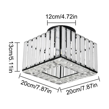 Modern Crystal Ceiling Light Flush Mount Ceiling Chandeliers Lamp LED Bedroom Corridor Entrance Lighting Fixtures E27 Gold Black