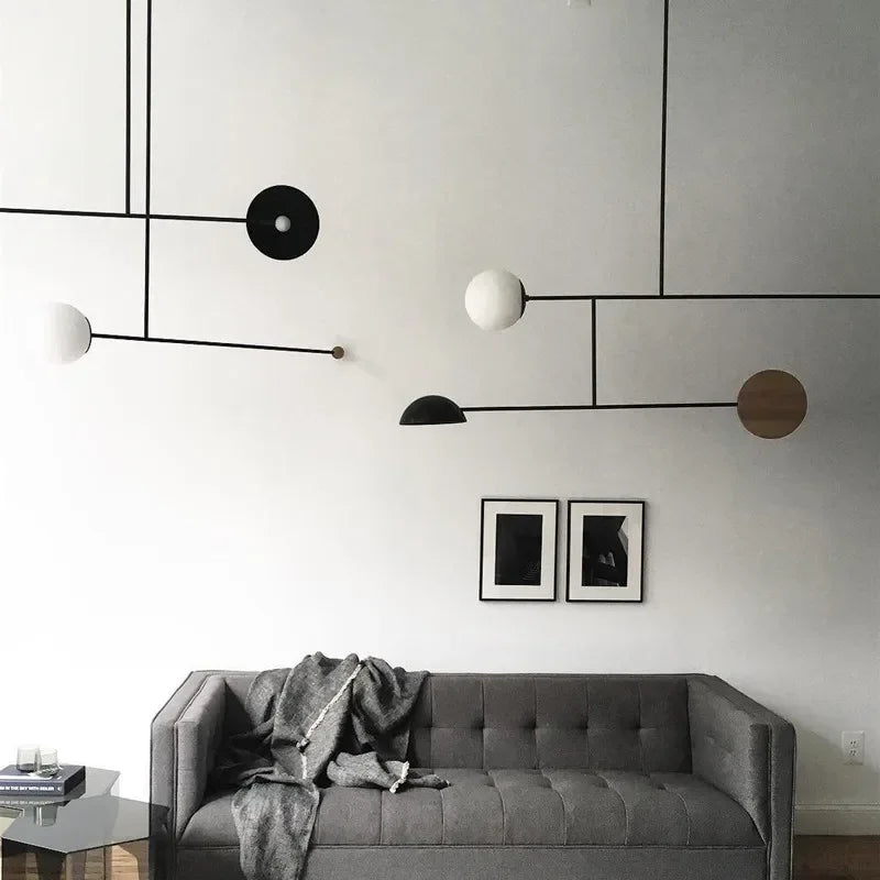 Modern minimalist creative pendant light geometric rotating light design pendant light restaurant coffee shop home decoration