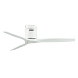 52Inch Brushed Luxury 3 Wooden Blade DC 85V - 260V Motor Decorative Ceiling Fan Ventilator Light Remote Control
