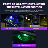 1-10PCS Car Wireless Adhesive LED Car Interior Ambient Light Remote Control Decor Auto RGB Interior Atmosphere Light Decorative