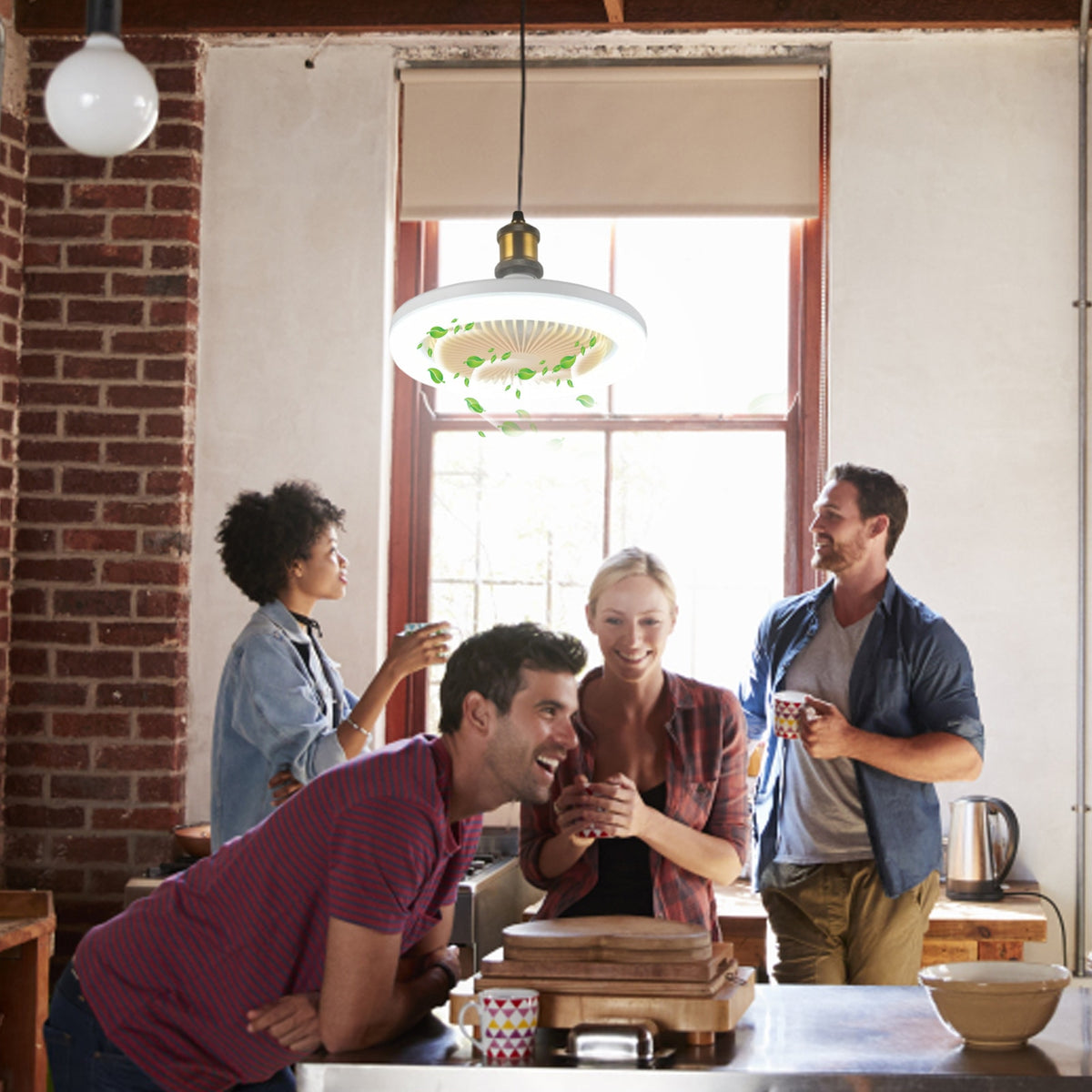 Ceiling Fan With Integrated Lights E27 Remote Ceiling Lighting Bedroom 30W Living Room Switch Control Home Lamps AC85V-265V