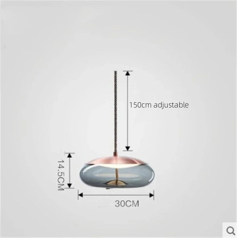 Nordic Style Designer Postmodern Luxury Glass Single Head Pendant Lamp Creative Art Bar Dining Lighting Fixture