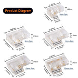 COB LED Connectors 90 Degree L Shape Corner 5/8/10mm Solderless For CCT FCOB RGB Strip Lights 2/3/4 Pin Connector Strip to Strip