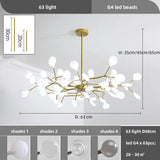 Nordic Led Creative Chandelier Modern Branch Ceiling Pendant Light For Living Room Home Decoration Lustre Indoor Lighting Lamps
