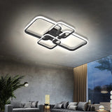 Modern LED Ceiling Lights Living Room Lighting Square 4 Heads Black and White Lamps Living Room Study Home Decor Fixture Lustre