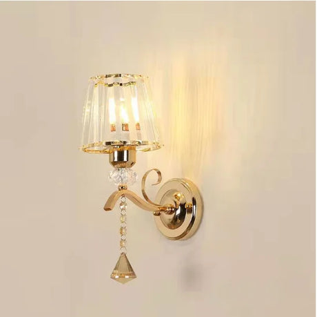 European Petal Wall Lamp Bedside Gold Single-Head TV Background Wall Lamp Bedroom Room Living Room Corridor Stair Light MJ1207