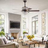 52 Inch 5 Blade Ceiling Fan with and Light Kit Included For Home Application Summer Cooling Fan Save Energy