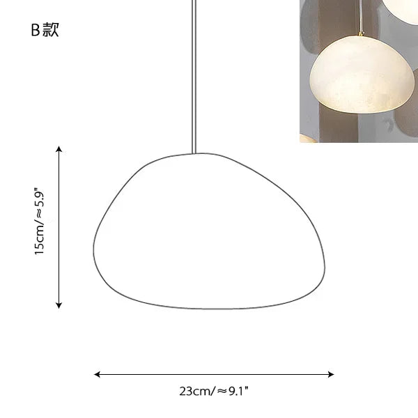 Postmodern Alabaster Staircase Pendant Light High-End Living Room Bedside Dining Room Lighting Spanish Natural Marble Chandelier