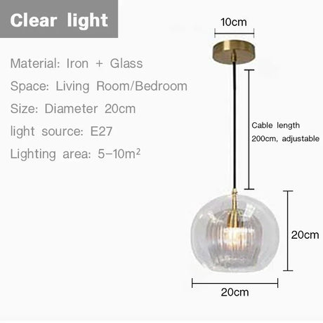 Modern Glass Pendant lamp Nordic Suspension Chandeliers for Living Dining Room Kitchen Bedside Hanging Lamp Fixture Luster