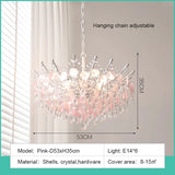 LED French Medieval Pendant Light Style Luxury Blue Crystal Chandelier for Villa Living Room Bedroom Hallway Ceiling Lamp