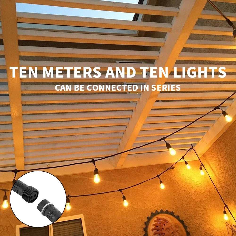 10 Big Lights Connectable Commercial Grade Waterproof Outdoor Festoon LED String Lights Decoration For Garden Holiday Wedding
