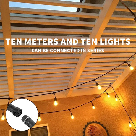 10 Big Lights Connectable Commercial Grade Waterproof Outdoor Festoon LED String Lights Decoration For Garden Holiday Wedding
