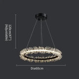 French Light Luxury Lamps Modern Minimalist Living Room Diningroom Bedroom Lighting Internet Celebrity Ring  Crystal Pendant