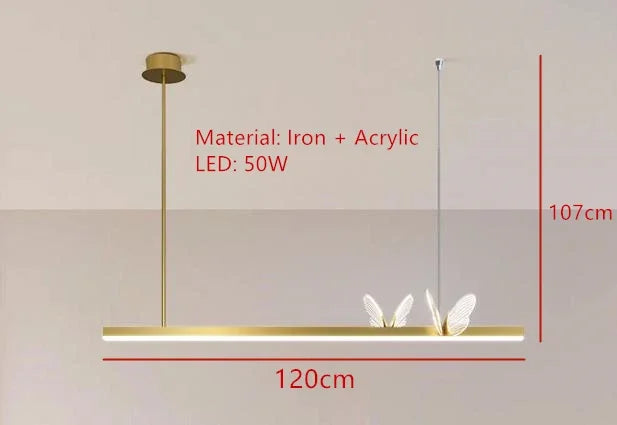Nordic Luxury Butterfly LED Lights High Quality Bedside Lamp for Bedroom Restaurant Living Room Decoration Acrylic Chandelier