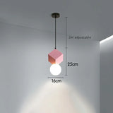 Modern Minimalist Resin Honeycomb Stone Design LED Warm White Light Single Bedside Dining Pendant Lamp Glass Ball Pink Fixture
