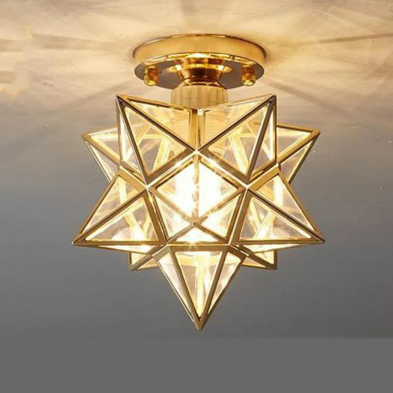 Nordic Light Luxury Simple Corridor Lamp Creative Porch Balcony Home Bedroom Net Red Star Diamond Corridor Ceiling Lamp