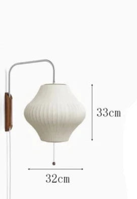 Nelson Wall lamp modern japanese wall lamp For Living Room Bedroom Home Bedside office Hotel Silk Cloth Lamp