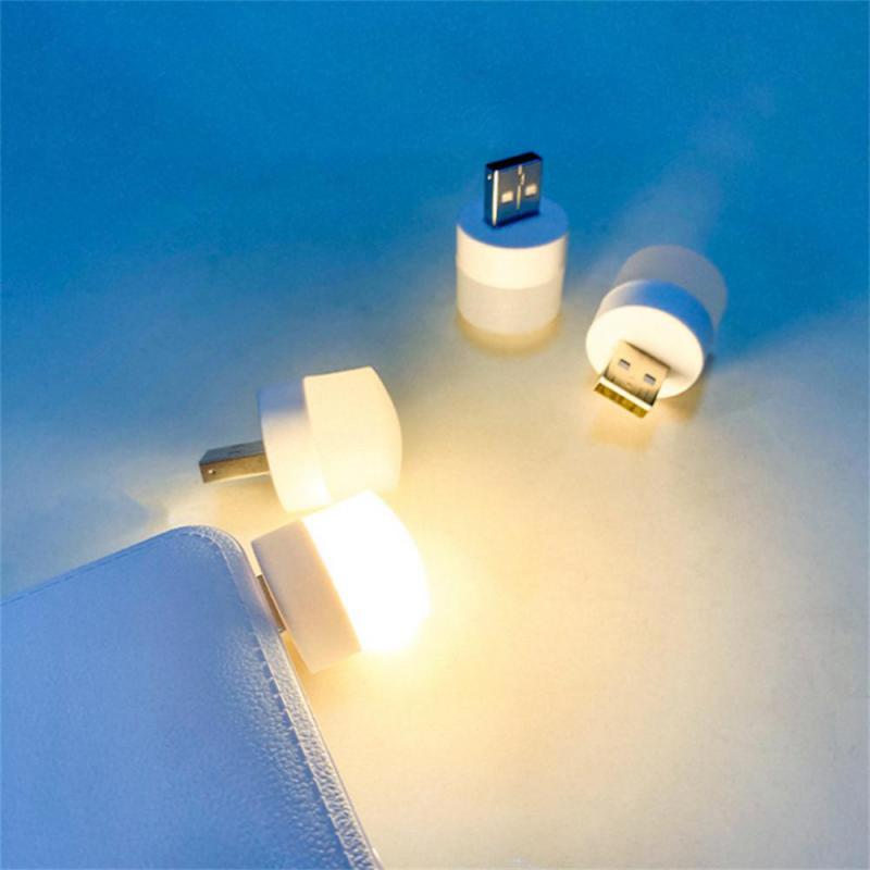 USB Night Light Simple Mini LED Night Light USB Plug Light Mobile Power Charging Eye Protection Reading Small Round Night Light
