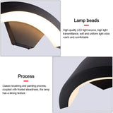 18/24W Modern PIR Motion Sensor Curved Led Wall Lamp Outdoor Waterproof IP65 Front Door Garden Porch Sconce Induction Wall Light