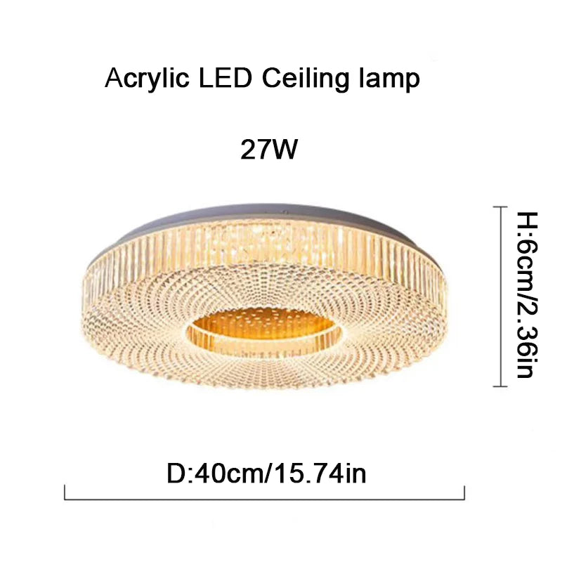 Remote Control light fixture Decoration living room bedroom Balcony Corridor Acrylic Round luxury modern led ceiling lamp