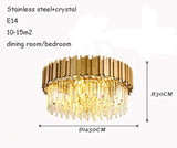 Luxury Crystal Chandelier Modern LED Ceiling Chandelier Light for Living Dining Room Bedroom Indoor Rotundity Gold Ceiling Lamp