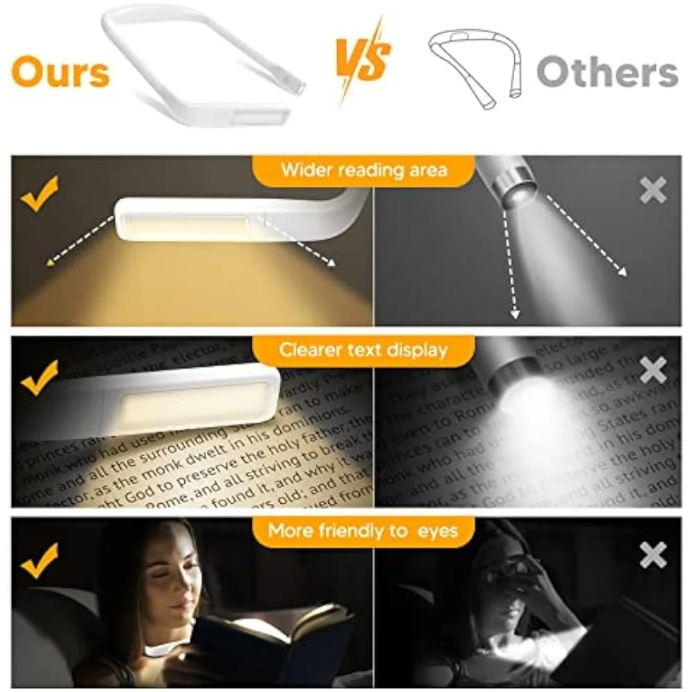Reading Neck Light Usb Rechargeable Book Reading Light Christmas Birthday Gifts Book Lamp Portable Book Light Fishing Flashlight