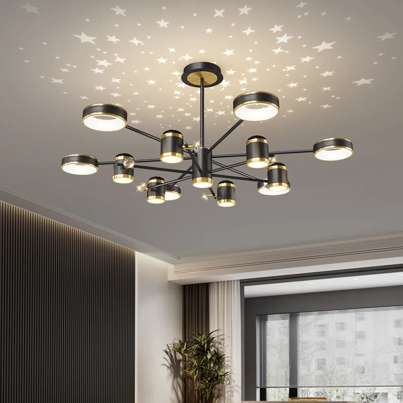 2025 Modern LED Chandelier For Living Room Bedroom Dining Room Kitchen Smart Remote Ceiling Pendant Light Indoor Decorative Lamp