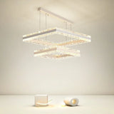 Nordic Geometric Glass LED Chandelier - Modern Pendant Lamp for Living Room