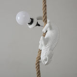 Retro Industrial Monkey Resin Pendant Light - Creative Chameleon Animal Hanging Lamp