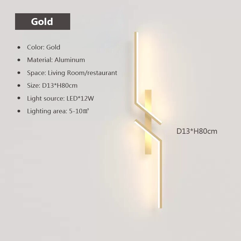 Modern LED Wall Lamp Long Bar Scone Home Decor Living Room Bedroom Minimalist Wall Light Bedside Background Interior Lighting