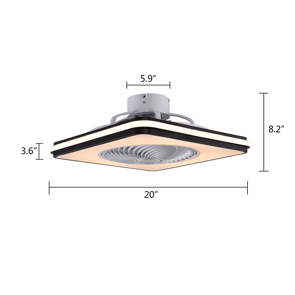 Ceiling Fan with Lights 22inch Modern Semi-Flush Mount Ceiling Fan with Remote Dimmable 3 Color 3 Speed Fan Lighting