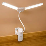 Book Lights For Reading At Night In Bed Double Head Lamp 3 Colors Eye Caring Dimmable Long-lasting Battery Table Lamps For Use