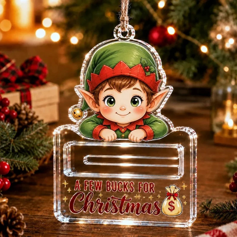 Money Storage Christmas Tree Hanging Ornament Clear Piggy Bank Christmas Decoration 2026 Cash Slot Hanging Pendant Navidad Decor