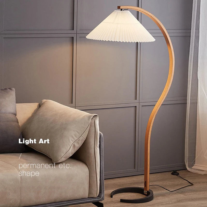 Modern Soild Wood LED Floor Lamp for Living Room Bedroom Study Decor Standing Light Home Decor Bedside Light Indoor Floor Light