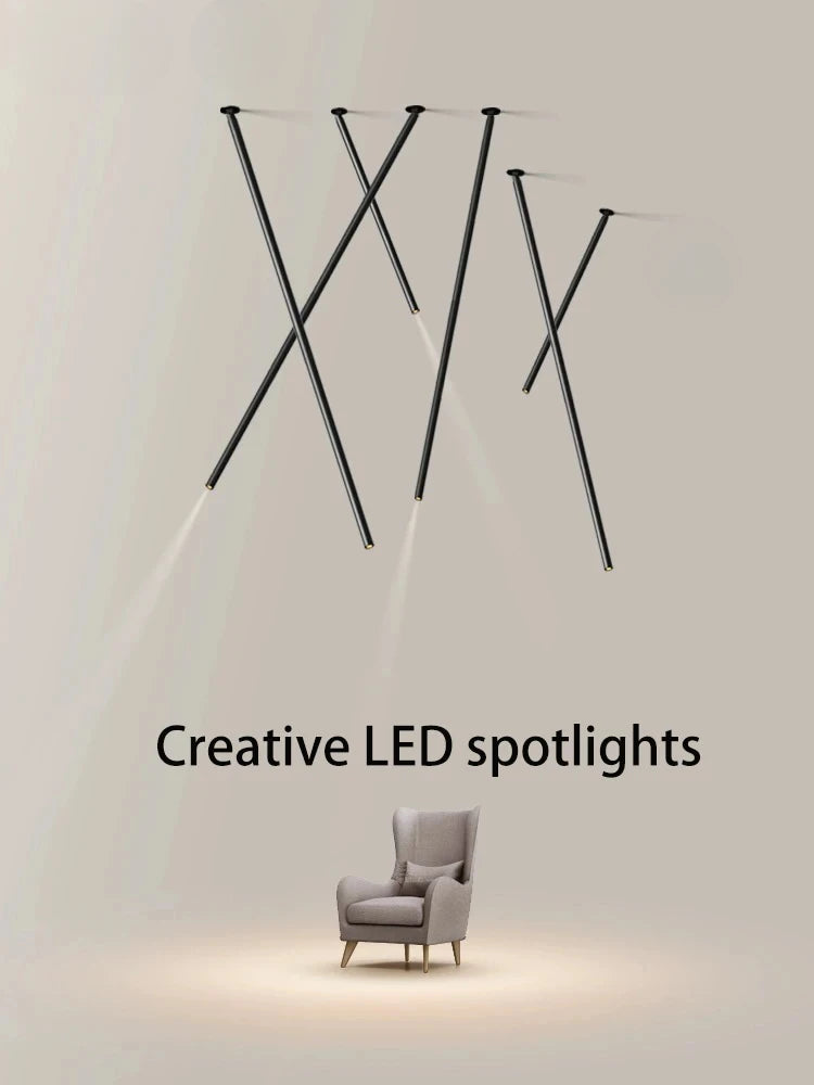 Led Spotlight Long Tube Spot Light Recessed Creative Minimalist Atmosphere Ceiling Lamp 110V 220V For Art Picture Home Room