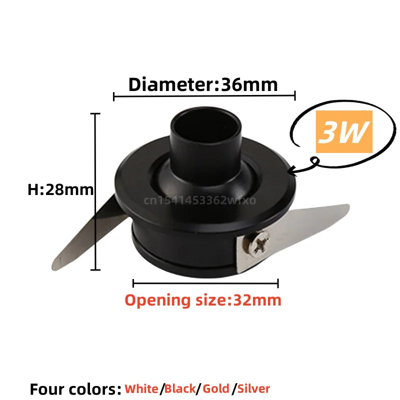 3W Mini LED Recessed Spotlight - Adjustable Angle Display Case Downlight