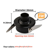3W Mini LED Recessed Spotlight - Adjustable Angle Display Case Downlight