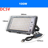LED Light Adjust Angle Blue Light Floodlight 50/100/150W EU (No) Plug AC220V Outdoor LED Spotlights USB DC5V Party Lighting Lamp
