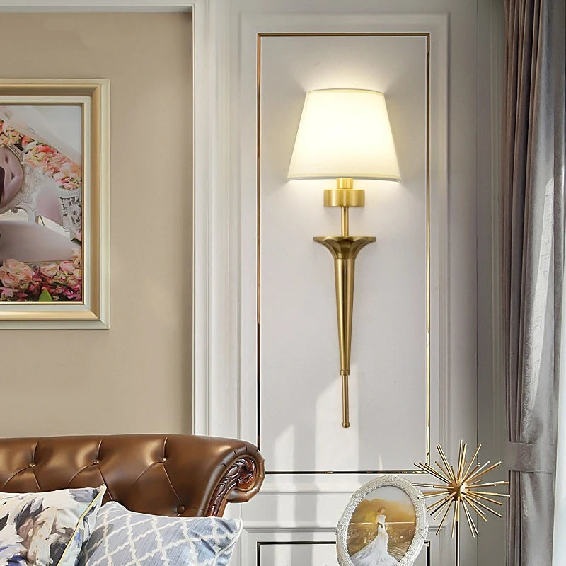 modern Wall Lamp American Style All Copper Wall lamps For Living Room Bedroom Nordic Decor loft Fixtures Home Bedside Wall Light