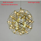Modern Restaurant Chandelier Creative Personality Dandelion Art Spherical Nordic Fireworks Living Room Spark Ball Chandelier LED