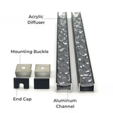 3D Water Ripple LED Aluminum Profile Hidden Recessed Cabinet Shelf Layer Lamp Bedroom Backlight Wall Linear Hard Bar Strip Light