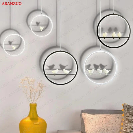 Nordic modern LED pendant lights Vintage loft bird chandeliers bedroom kitchen Dining room home decors Hanging lamp luminaire
