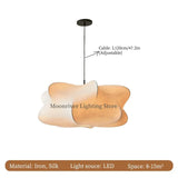 Japanese Wabi-Sabi Silk Ceiling Pendant Light - Minimalist Textile Hanging Chandelier Lamp Fixture for Living Room, Shop, Bar & Home Decor