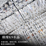 Light Luxury Loft Duplex Crystal Chandelier Villa Chandelier Staircase Long Chandelier European-style Large Chrome Chandelier