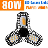 200W Deformable LED Garage Light (E26/E27) AC85-265V - Foldable High Bay Ceiling Lamp for Workshop, Warehouse & Basement