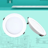 10PCS White Body Recessed LED Downlight - Universal AC/DC 12V 24V 110V 220V Ceiling Light