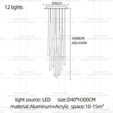 Modern LED Long Staircase Chandelier - Luxury Villa & Attic Hanging Lamp