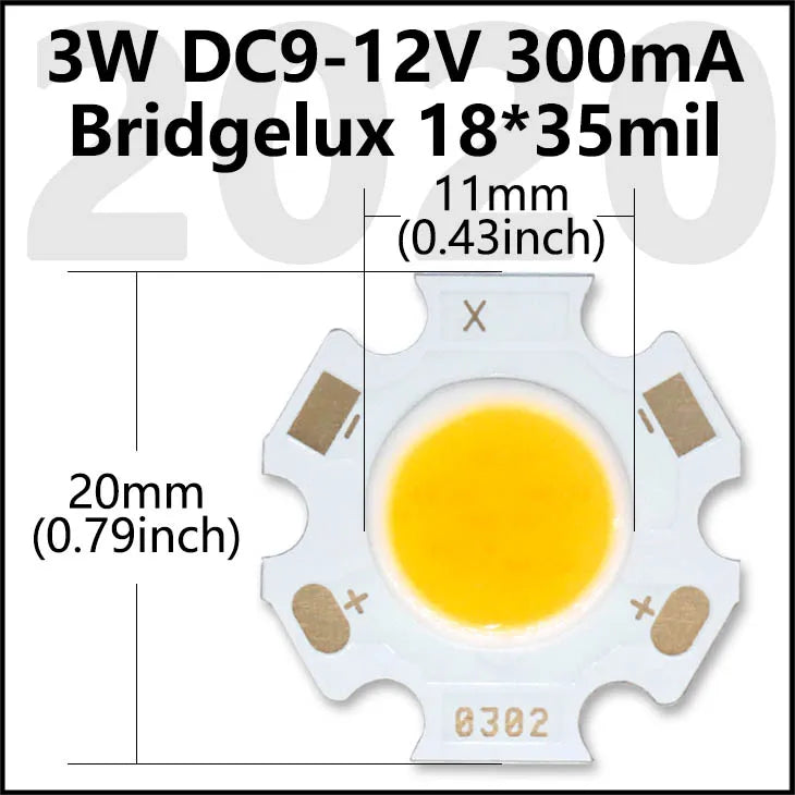 COB LED Chip 3W 5W 7W 10W 20W 30W 40W Light Emitting Diode LED Module Matrix 1313 2020 2828 1919 for Bulb Downlights