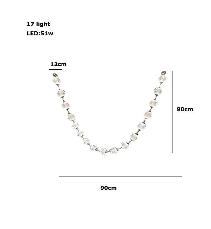 2026 Trendy Pearl Necklace Design LED Dimmable Chandelier Balls Staircase 6 m Long Suspension Luminaire Lampen For Living Room
